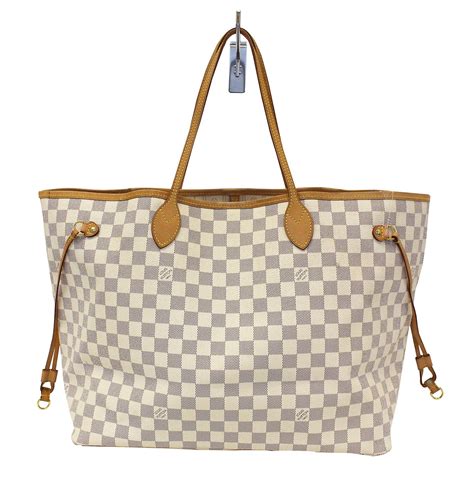 louis vuitton white checkered handbag|louis vuitton neverfull black monogram.